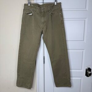 OOBE Brand Straight Leg Pants Mens 34/28.5 Olive Green Khaki Canvas Workwear